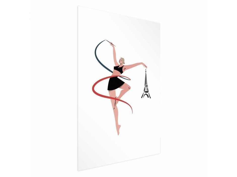 Poster - Illustration of a Woman with a Ribbon - Artistic Gymnastics