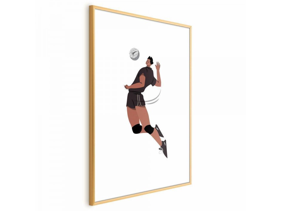 Poster - Volleyball Player on a Light Background - Illustration