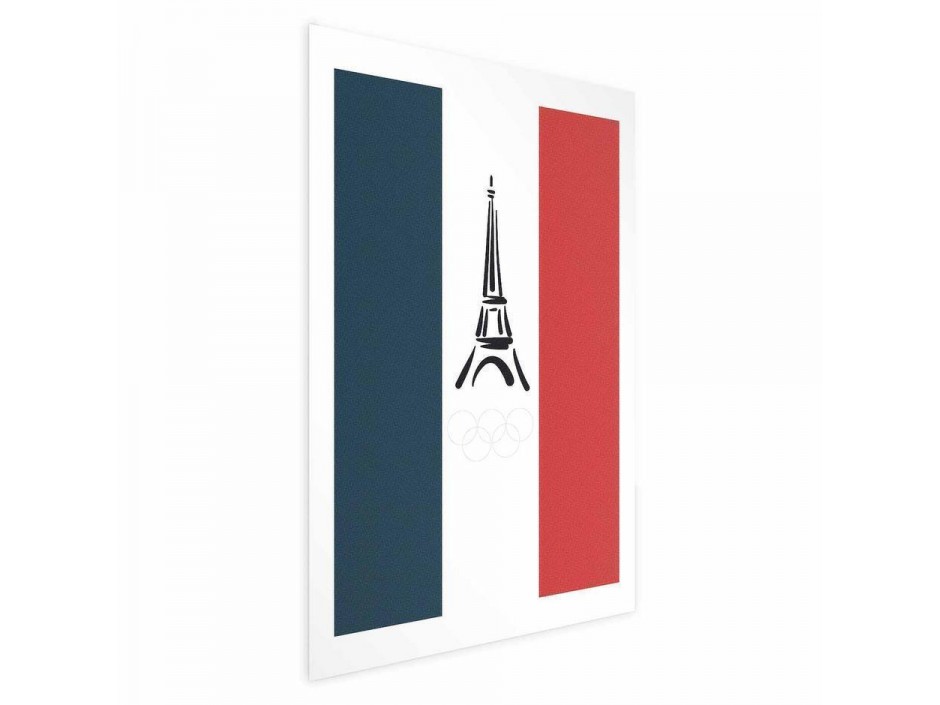 Poster - Graphic Eiffel Tower Against the French Flag