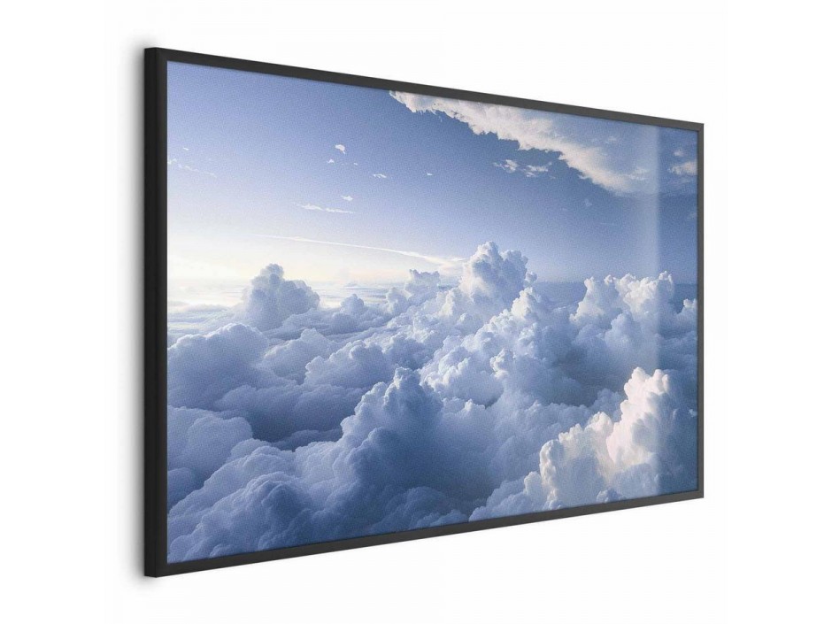 Poster - Aerial Landscapes: Sunbeams Illuminating Puffy Cloud Formations