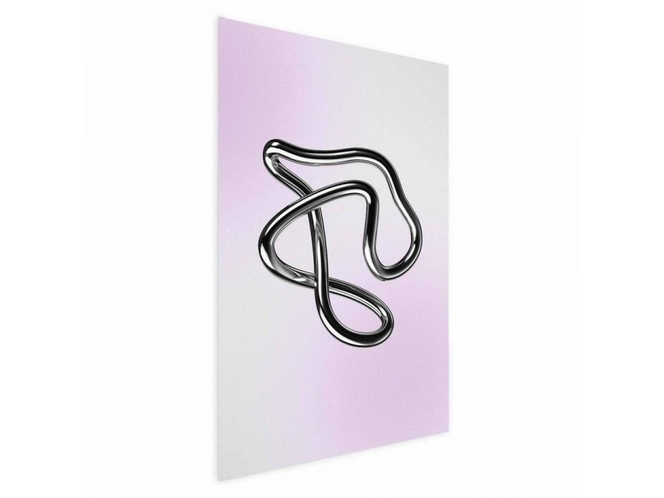 Poster - Silver Intricacies - fluid metallic figure on a gradient background