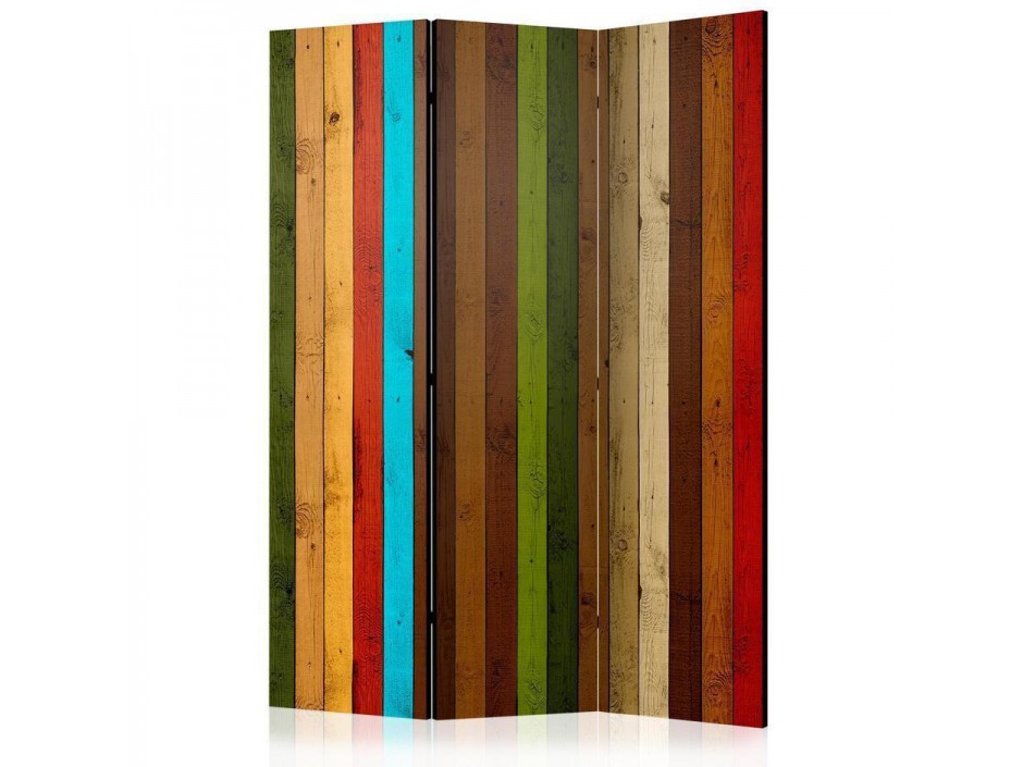 Paravent - Wooden rainbow