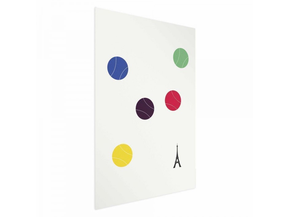 Poster - Eiffel Tower and Colorful Tennis Balls