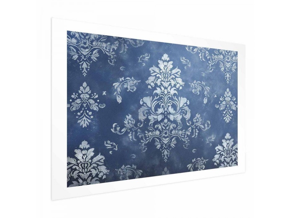 Poster - Retro Ornament in Worn Blues