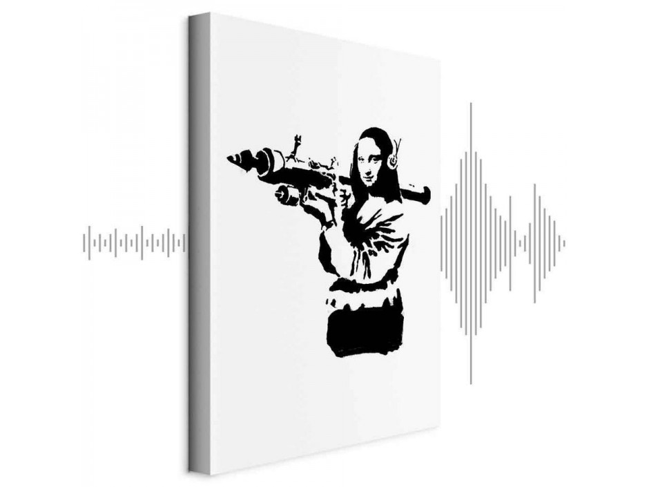 Tableau - Banksy Mona Lisa with Rocket Launcher (1 Part) Vertical