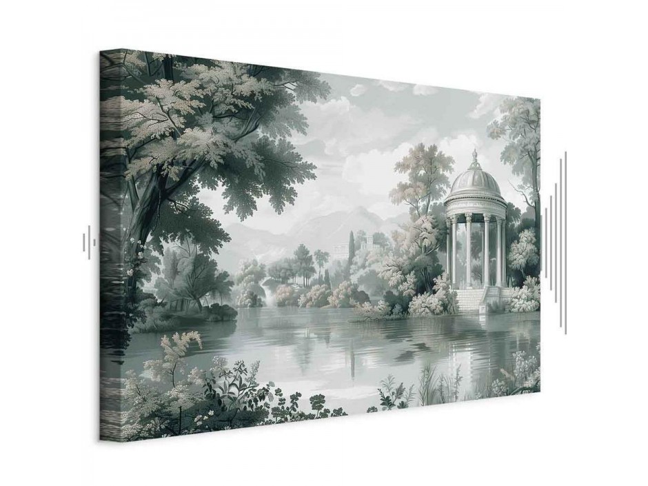 Tableau - View of the Park and Lake Retro Vintage Landscape in Greens