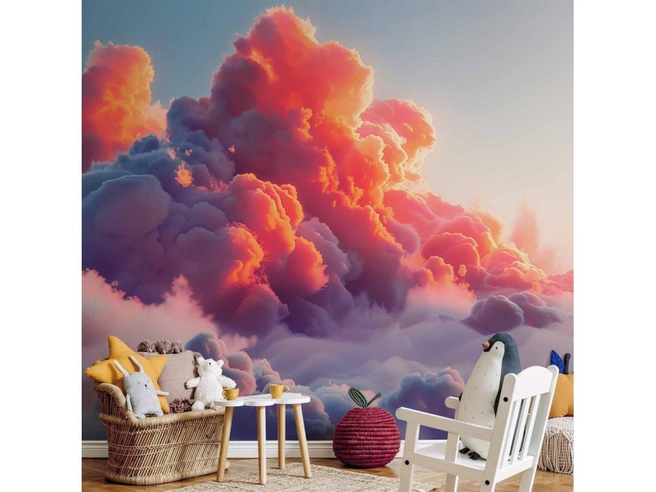 Papier peint - Twilight Spectacle: Clouds in Shades of Pink and Violet