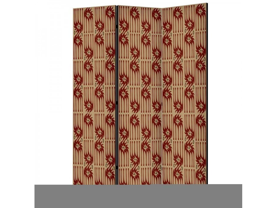 Paravent - Predatory Features - Red Abstract Shapes Inspired by Tribal