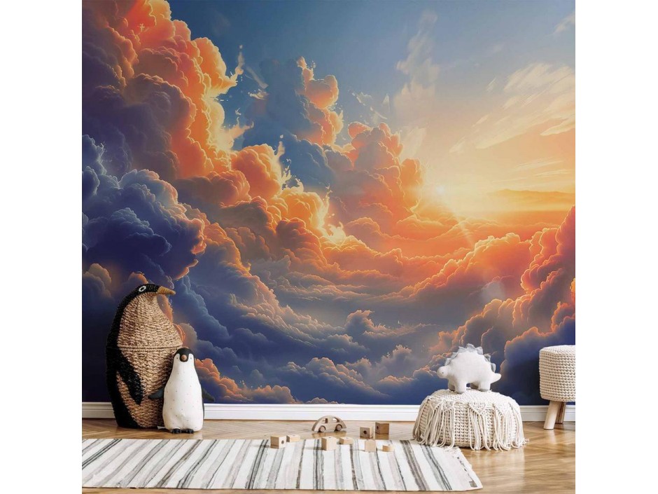 Papier peint - Sunset Over a Cloudy Sea: A Wonderful Symphony of Colors