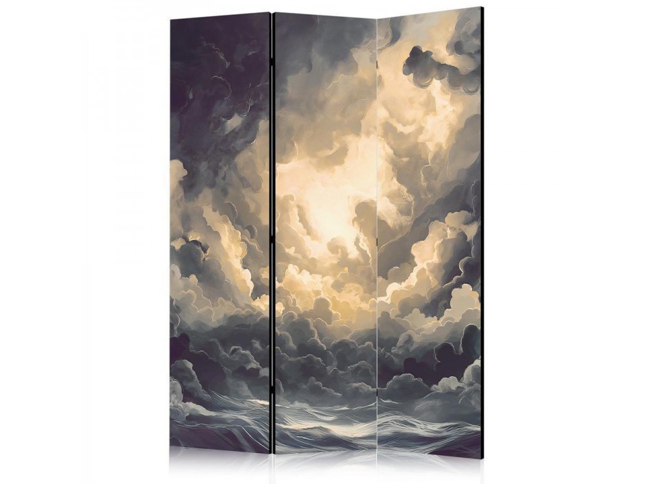 Paravent - Epic Play of Light: The Sun Battling for Dominance Over the Clouds