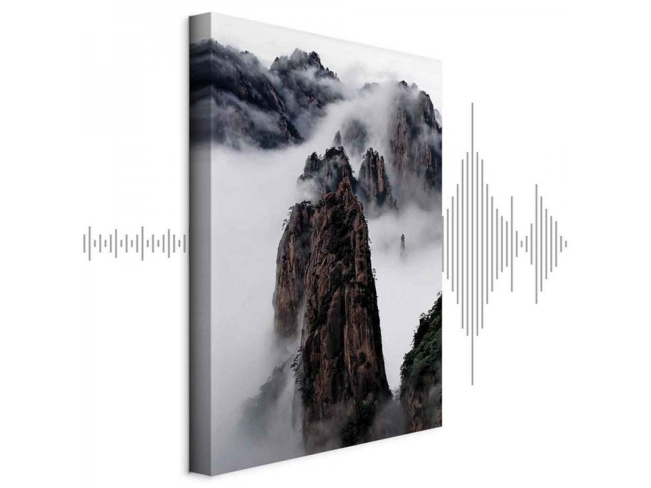 Tableau - High Mountains in Mist (1-part) - Landscape of Clouds Amid Rocks