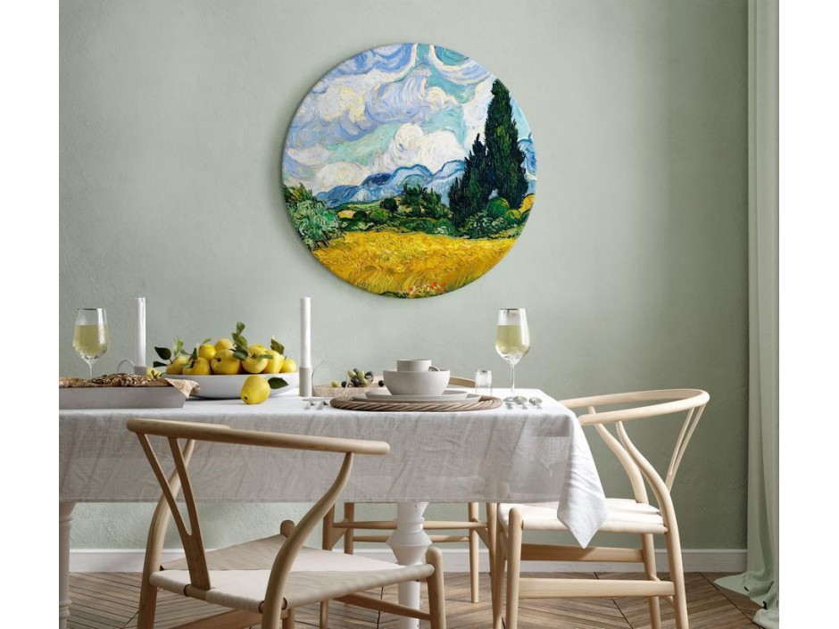 Tableau rond - Vincent Van Gogh – Wheat Field with Cypresses
