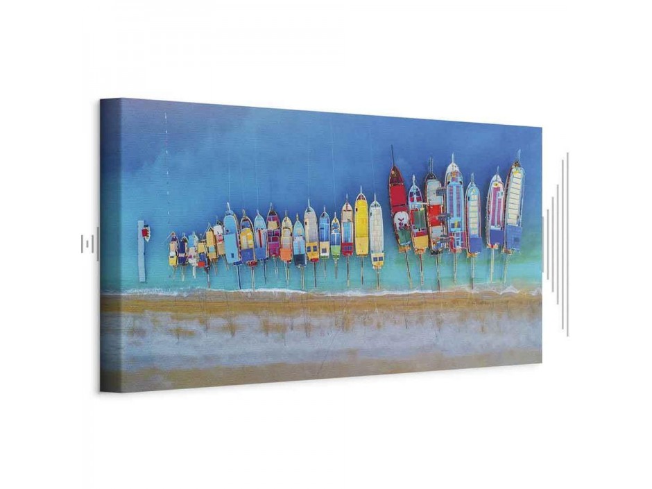 Tableau - Colourful Boats (1 Part) Narrow