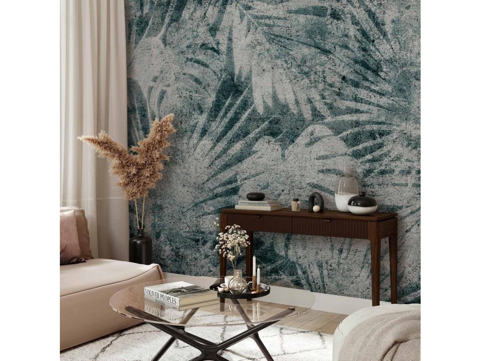 Papier peint - Exotic nature in the jungle - floral landscape with leaves with patterns