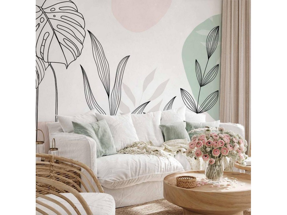 Papier peint - Leaves in Pastels