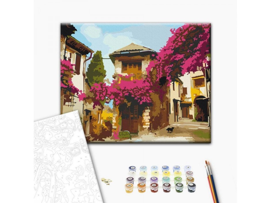 Tableau à peindre par soi-même - Village méditerranéen