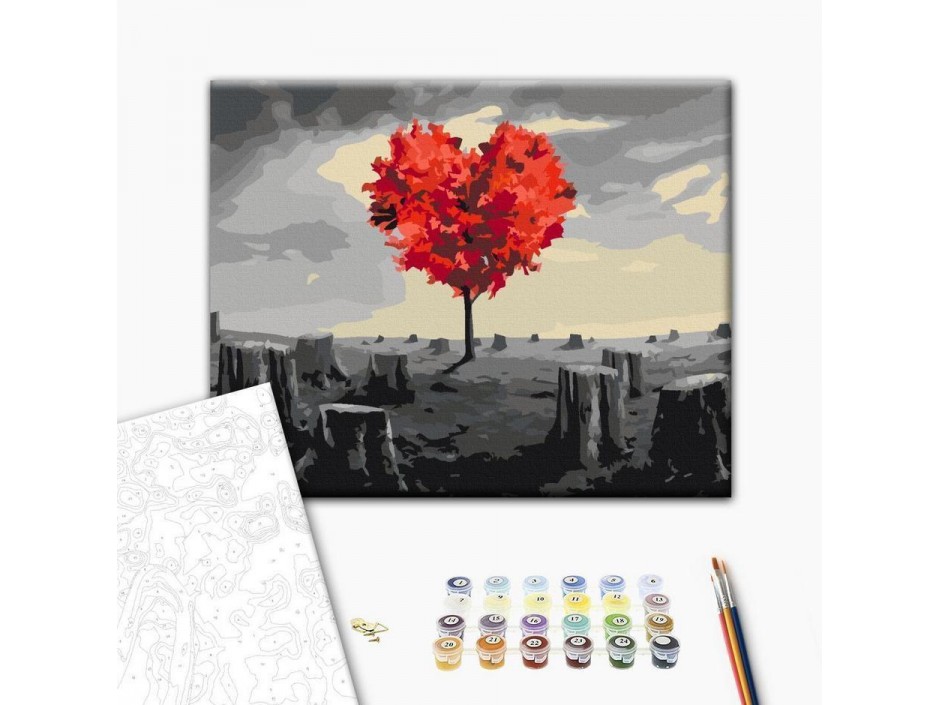 Tableau à peindre par soi-même - Arbre en forme de coeur