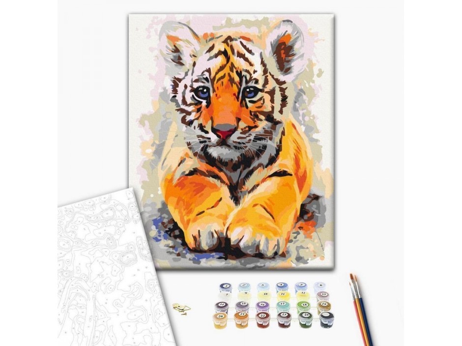 Tableau à peindre par soi-même - Bébé tigre