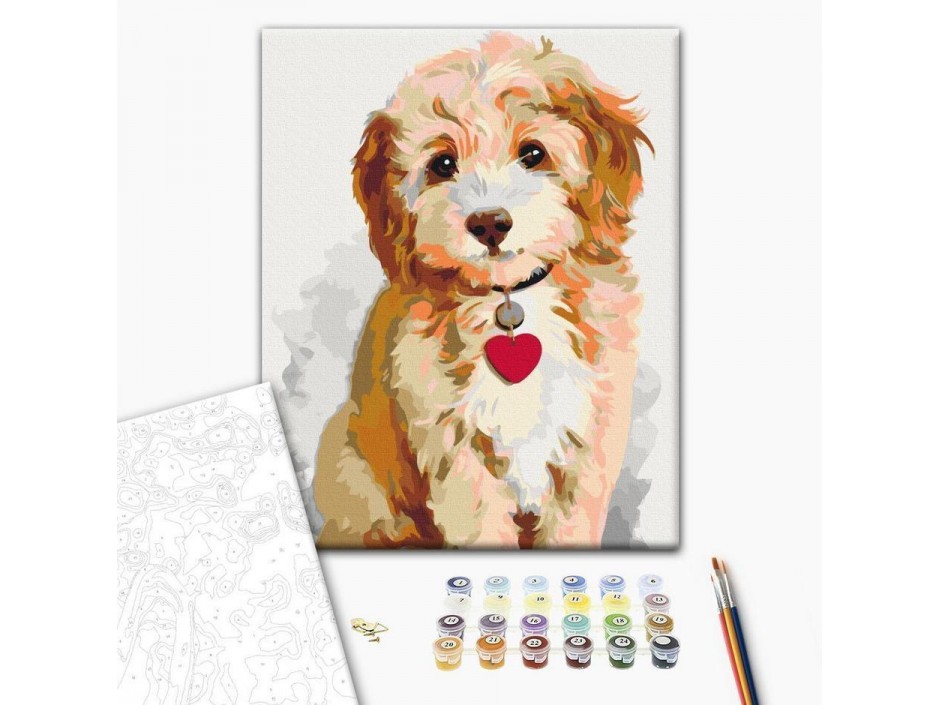 Tableau à peindre par soi-même - Chiot