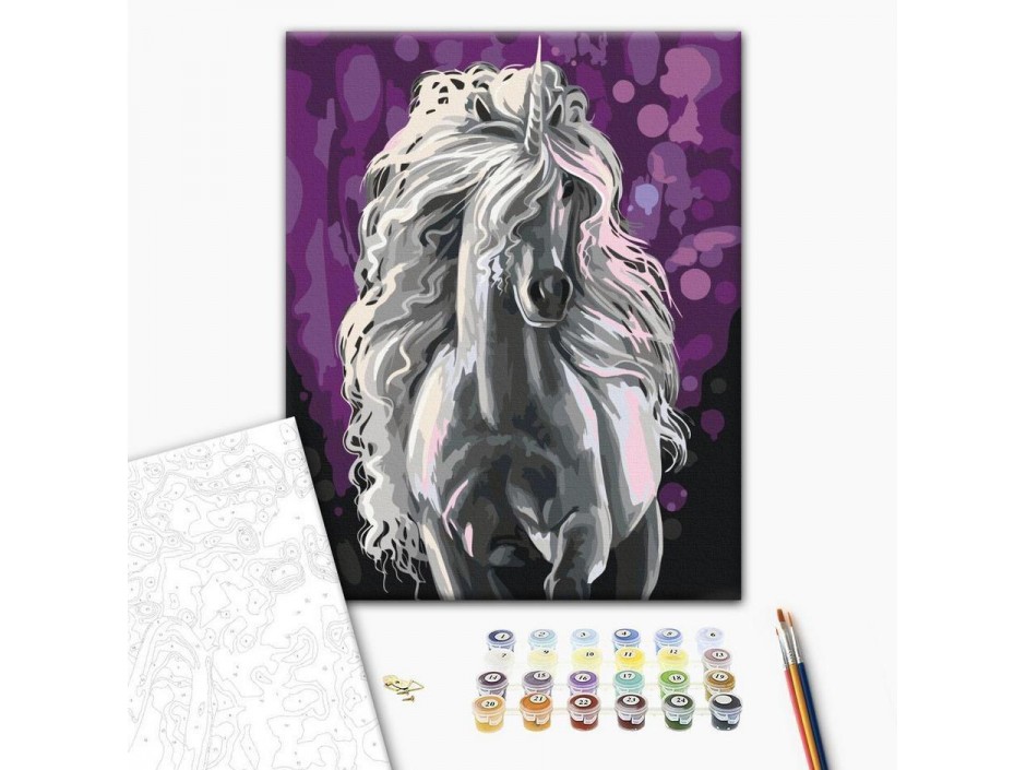 Tableau à peindre par soi-même - Licorne blanche