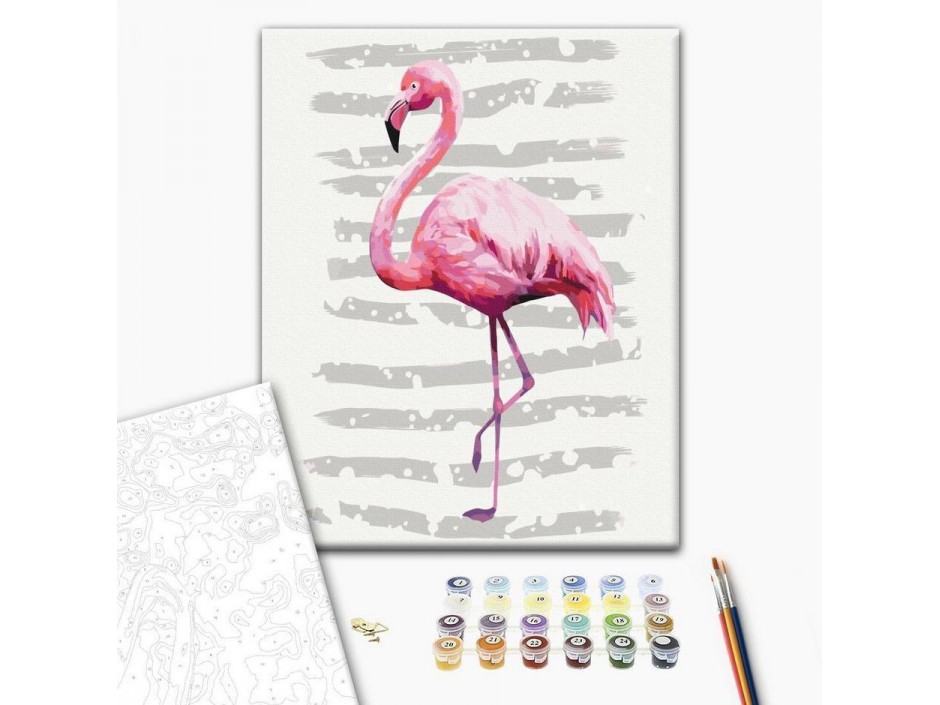 Tableau à peindre par soi-même - Flamant charmant