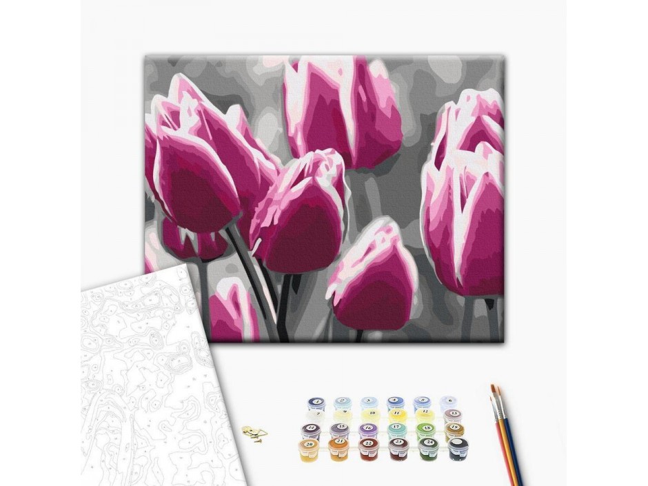 Tableau à peindre par soi-même - Champ de tulipes