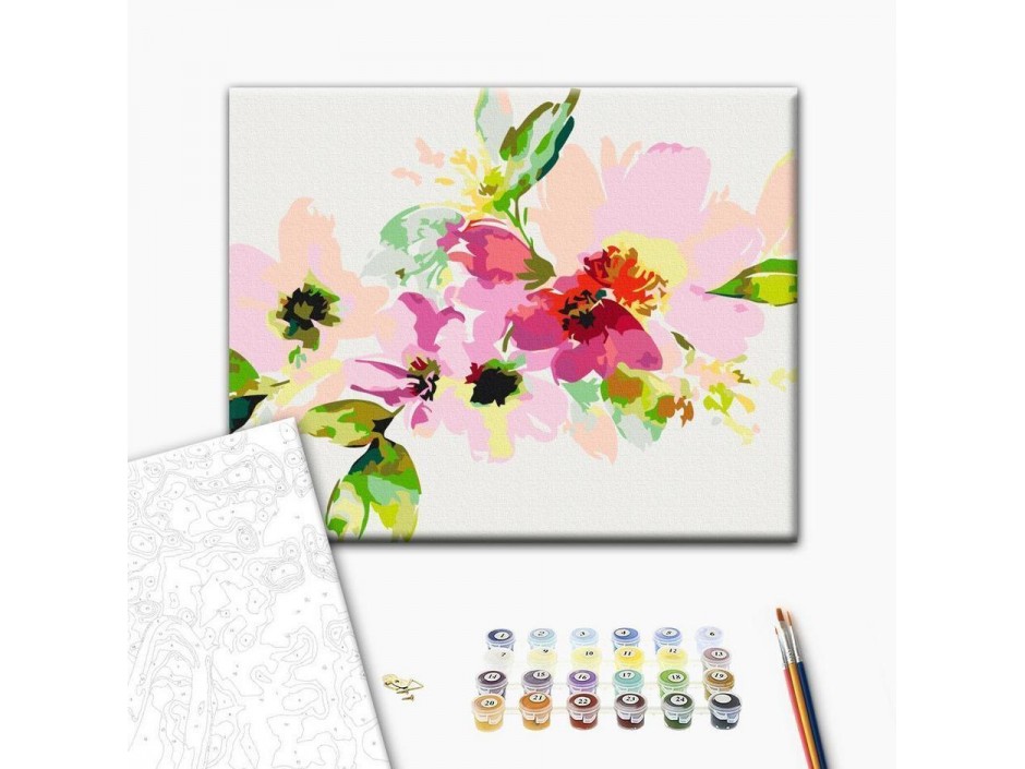 Tableau à peindre par soi-même - Fleurs colorées