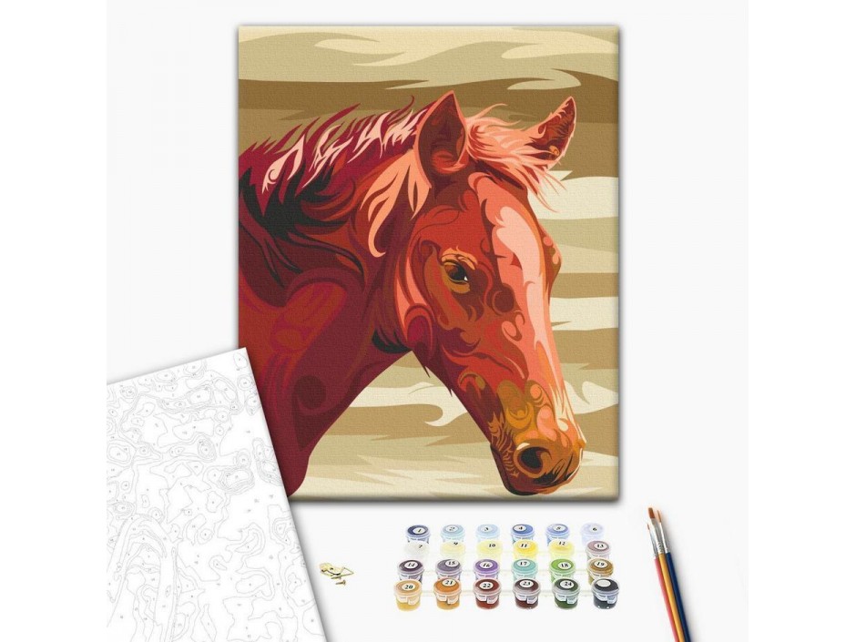 Tableau à peindre par soi-même - Cheval bai