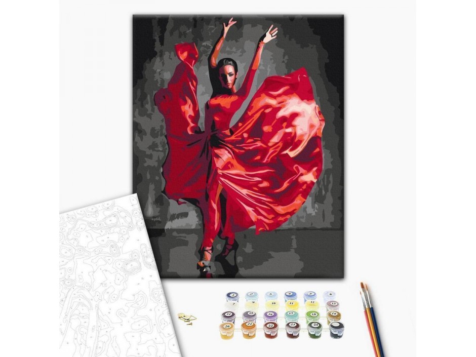 Tableau à peindre par soi-même - Red Dress