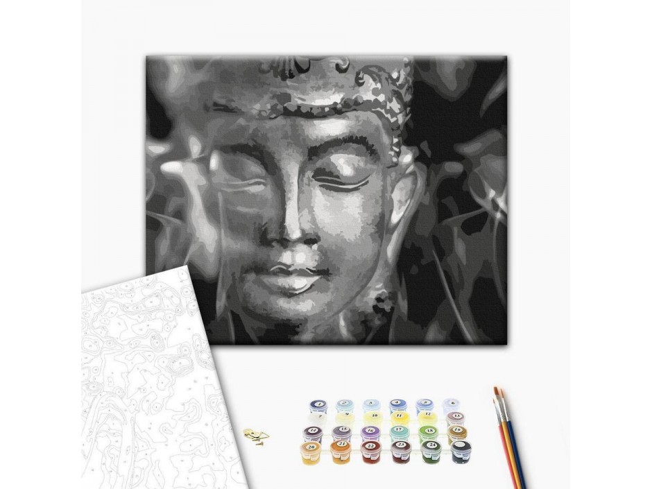 Tableau à peindre par soi-même - Buddha in Black and White
