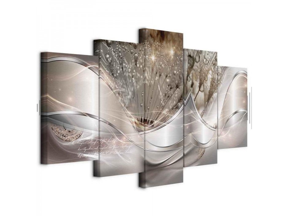 Tableau - Sparkling Dandelions (5 Parts) Beige Wide