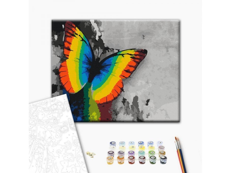 Tableau à peindre par soi-même - Colourful Butterfly