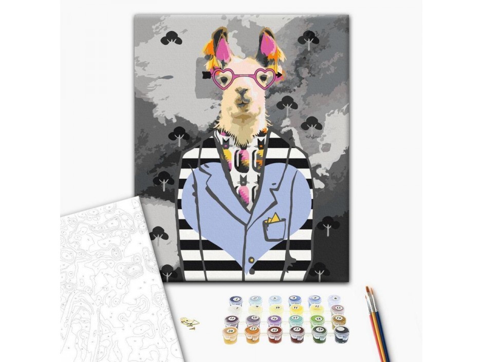 Tableau à peindre par soi-même - Crazy Alpaca