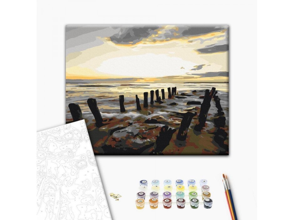 Tableau à peindre par soi-même - Plage (lever de soleil)