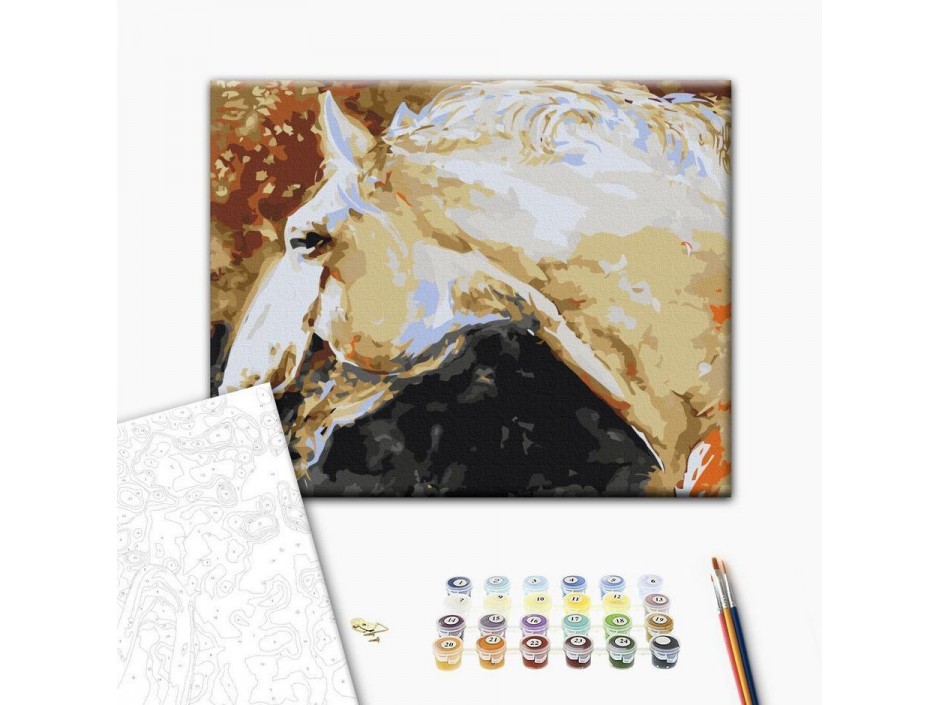 Tableau à peindre par soi-même - Cheval blanc