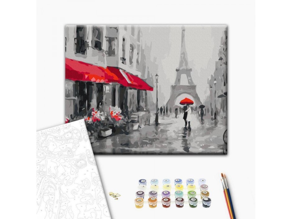 Tableau à peindre par soi-même - Paris sous la pluie