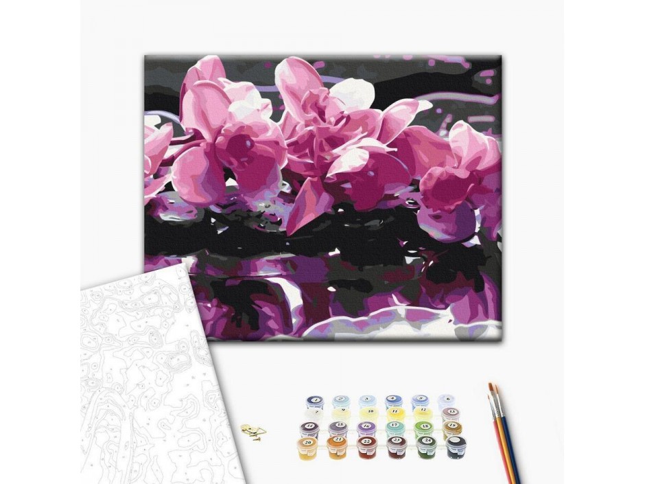 Tableau à peindre par soi-même - Orchidée violette