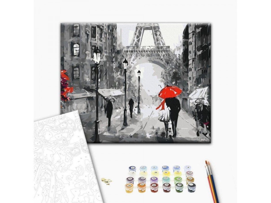 Tableau à peindre par soi-même - Amoureux à Paris