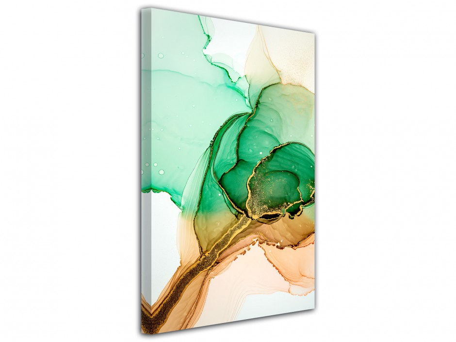 Tableau toile imprimée Émeraude Fluide