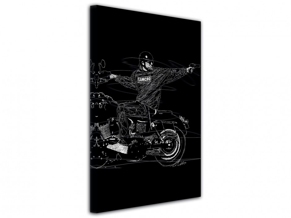 Tableau toile imprimée Motard rebelle