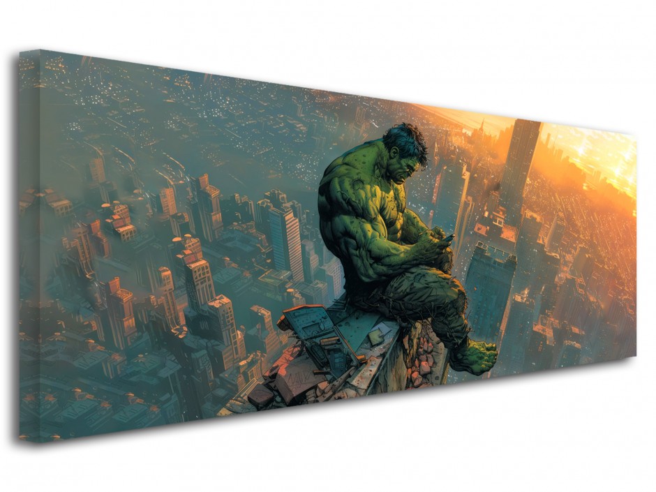 Tableau toile imprimée Colosse émeraude sur la ville