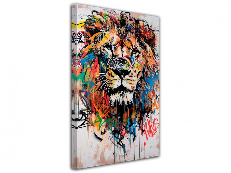 Tableau toile imprimée Lion Graffiti