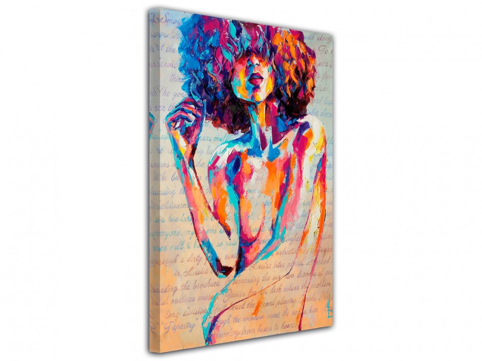 Tableau toile imprimée Femme Colorée