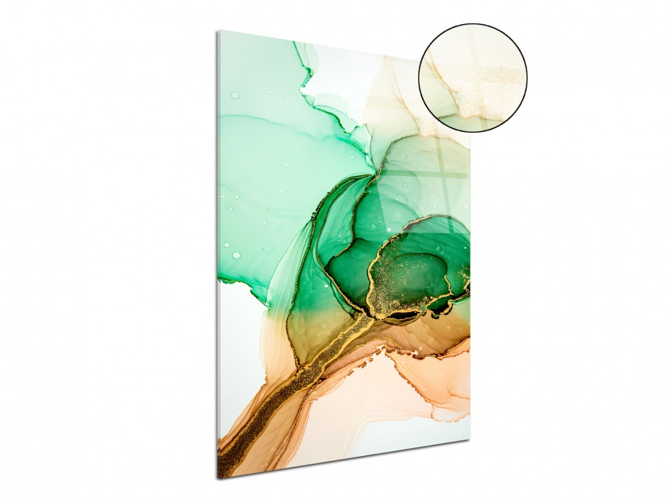 Tableau Plexiglas Émeraude Fluide