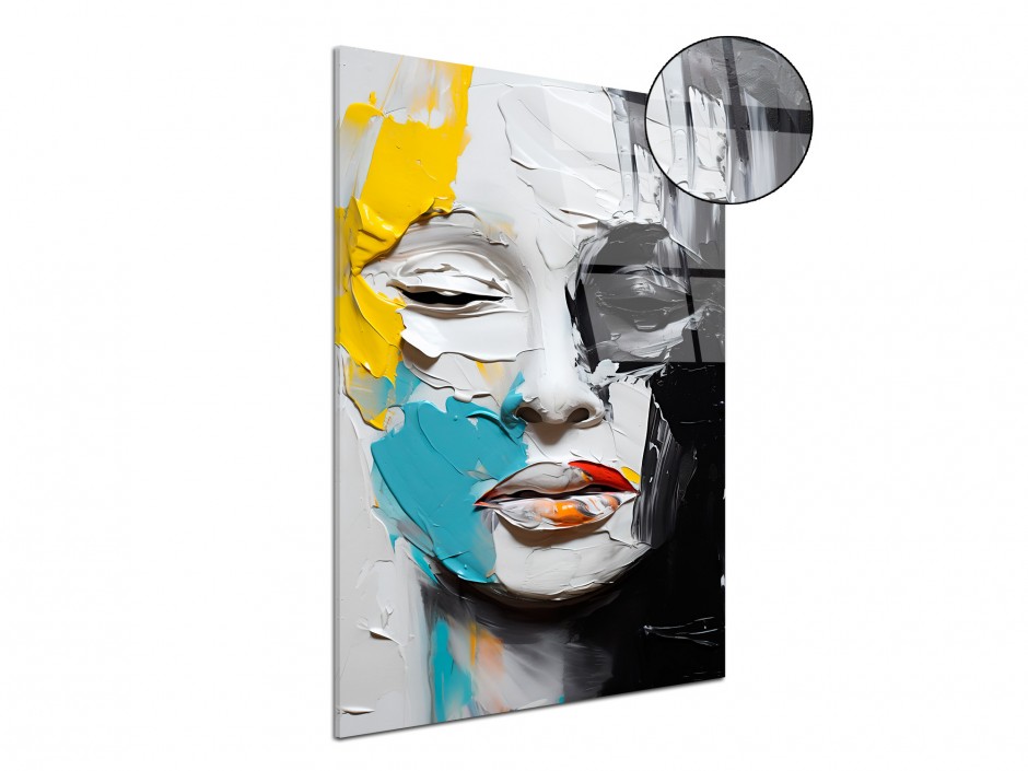 Tableau Plexiglas Visage Contrasté