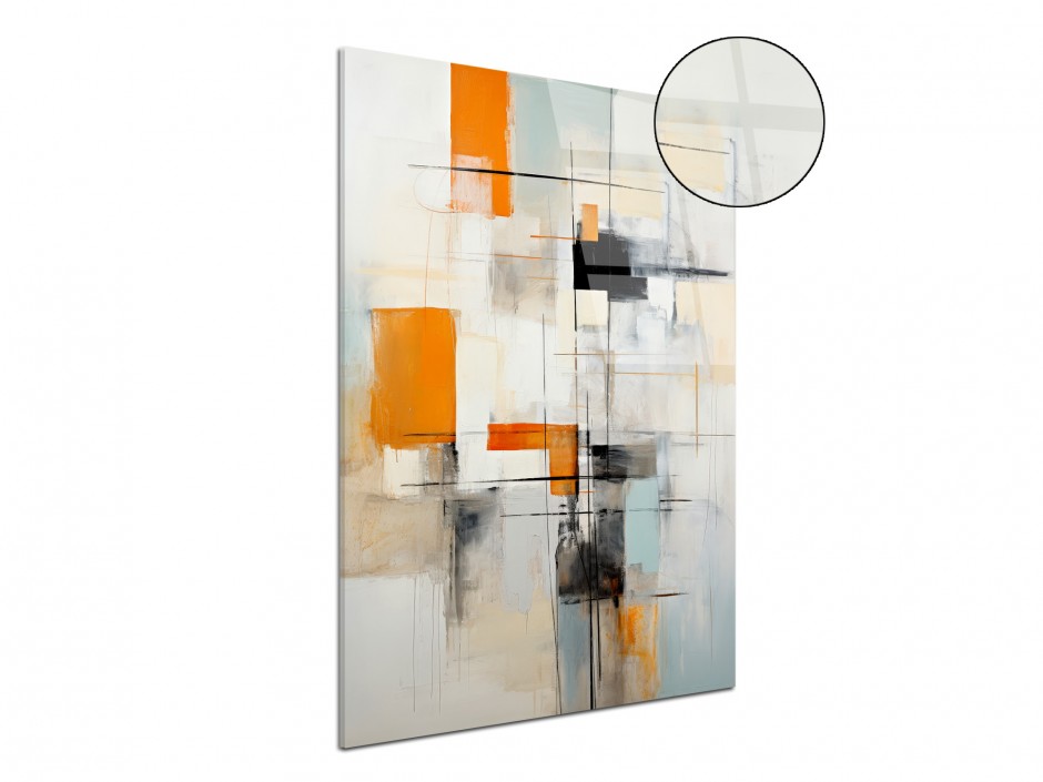 Tableau Plexiglas Géométrie Orange