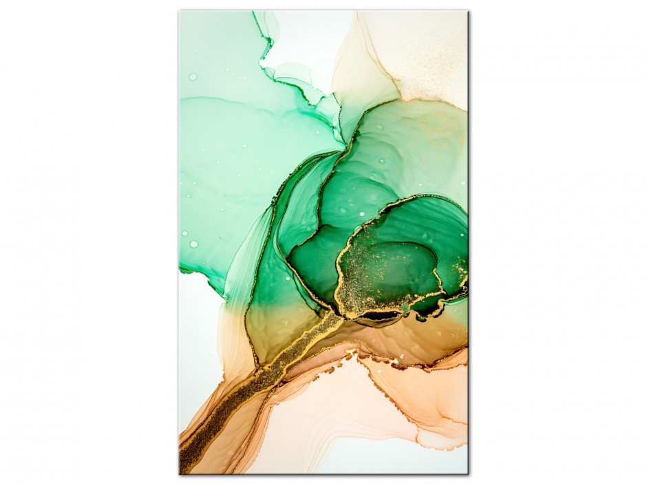 Tableau Aluminium Émeraude Fluide