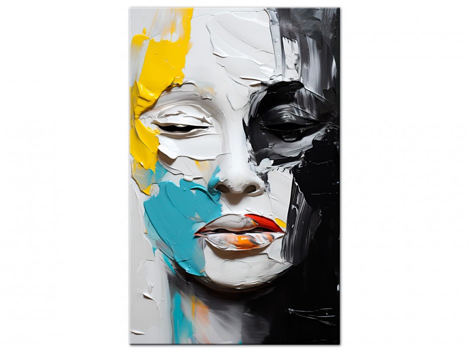 Tableau Aluminium Visage Contrasté