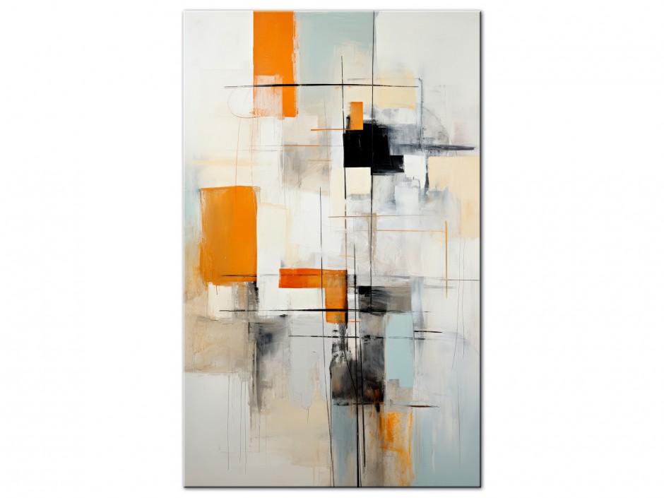 Tableau Aluminium Géométrie Orange