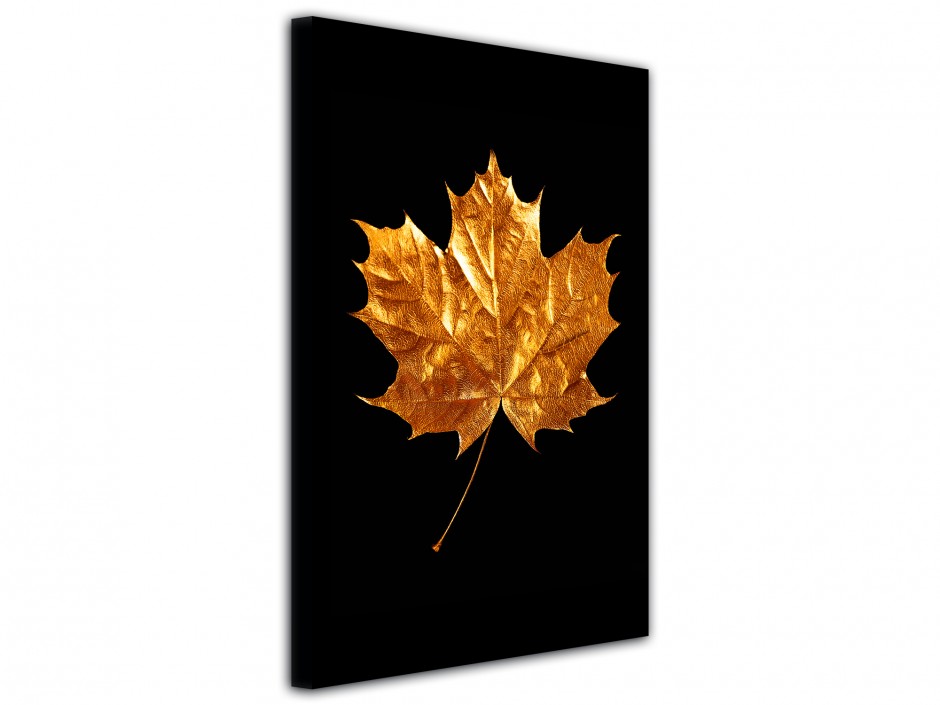 Tableau toile imprimée Feuille Dorée I